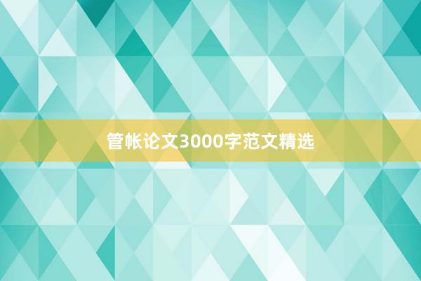 管帐论文3000字范文精选